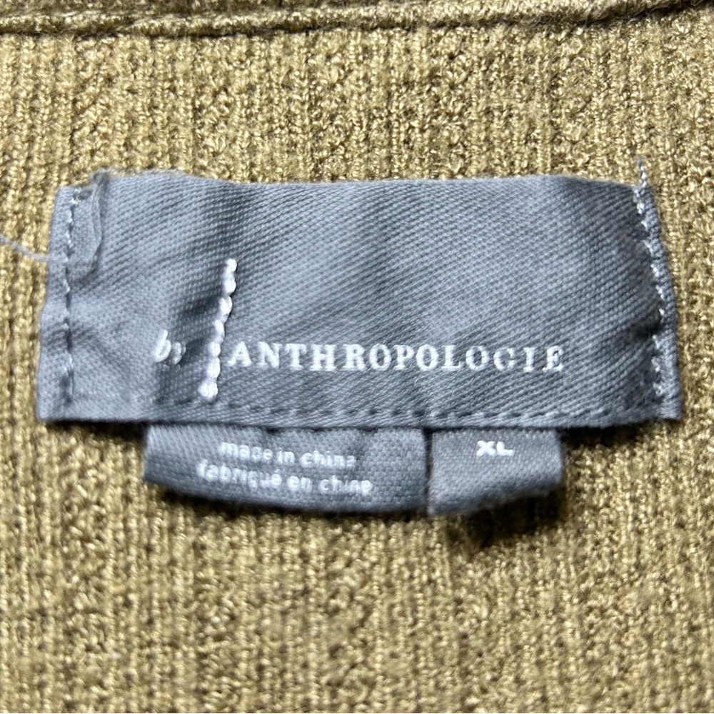 Anthropologie Olive Green V-Neck Snap Front Long Sleeve Top Size XL - Picture 9 of 15